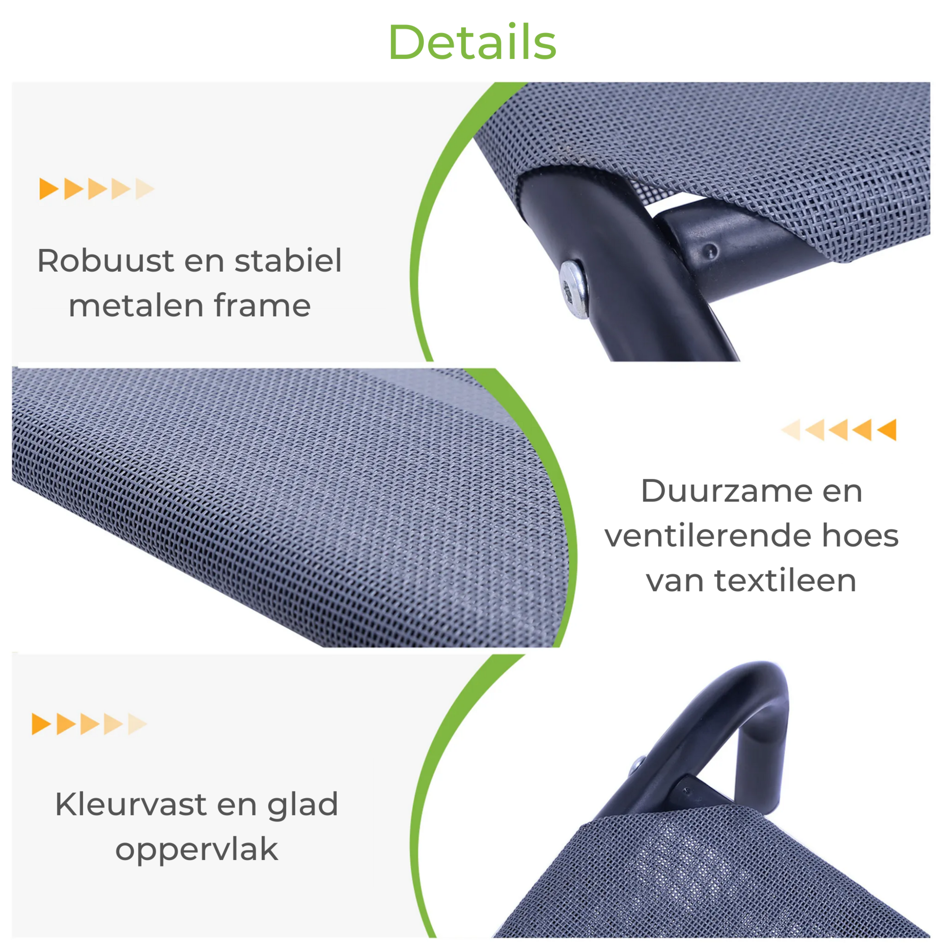 Comfortabel honden ligbed xl 110x68 cm met stevig frame en ademend doek