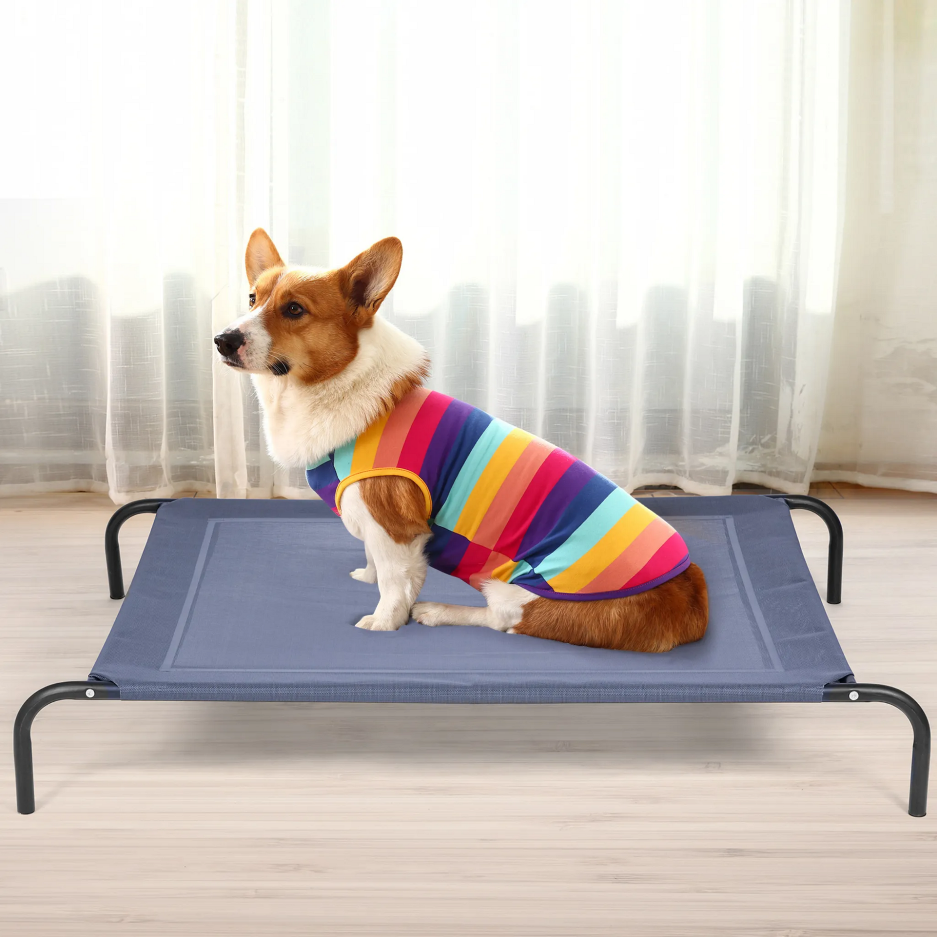 Comfortabel honden ligbed xl 110x68 cm met stevig frame en ademend doek