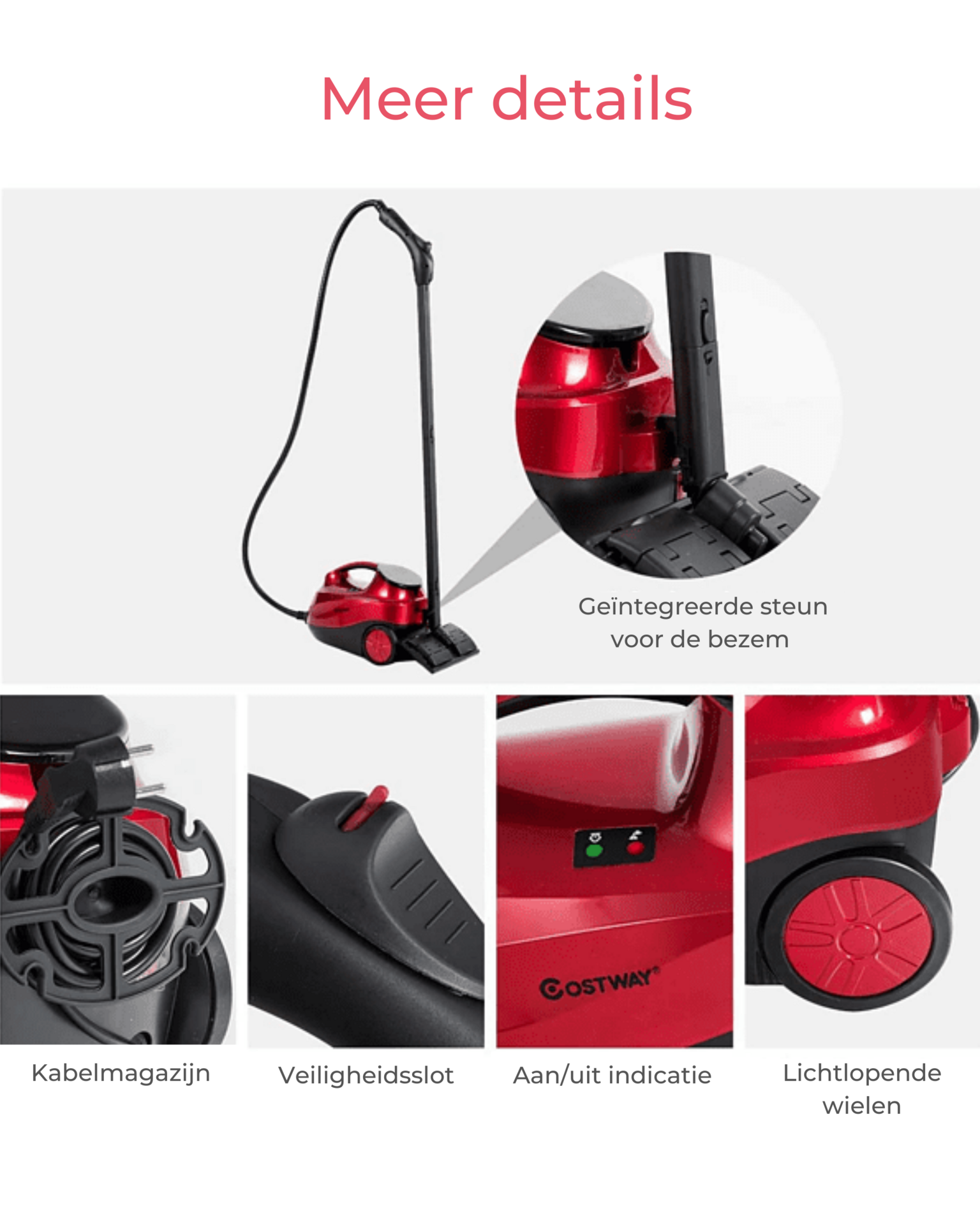 Stoomreiniger & Kledingstomer 2000W met 19 accessoires