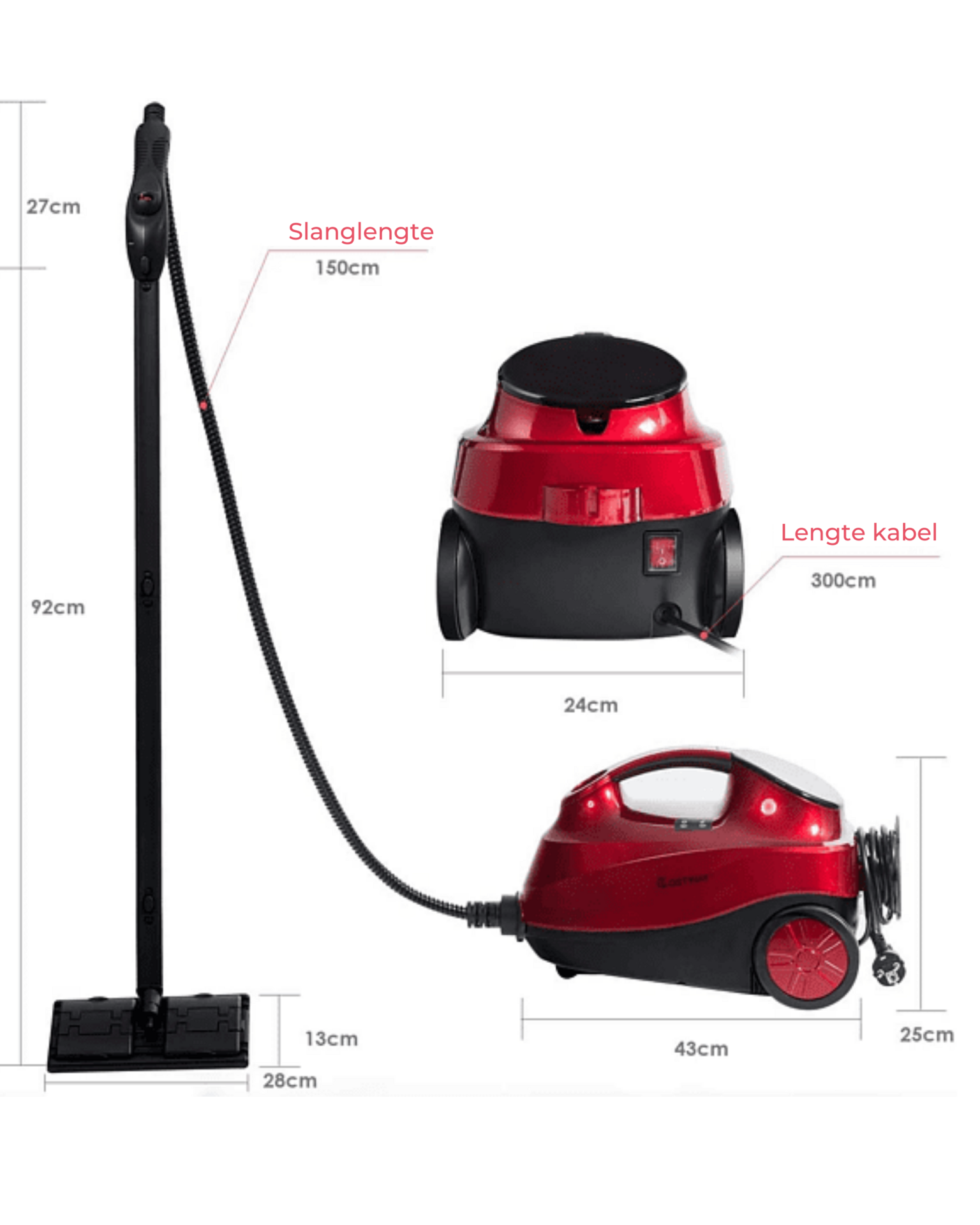 Stoomreiniger & Kledingstomer 2000W met 19 accessoires