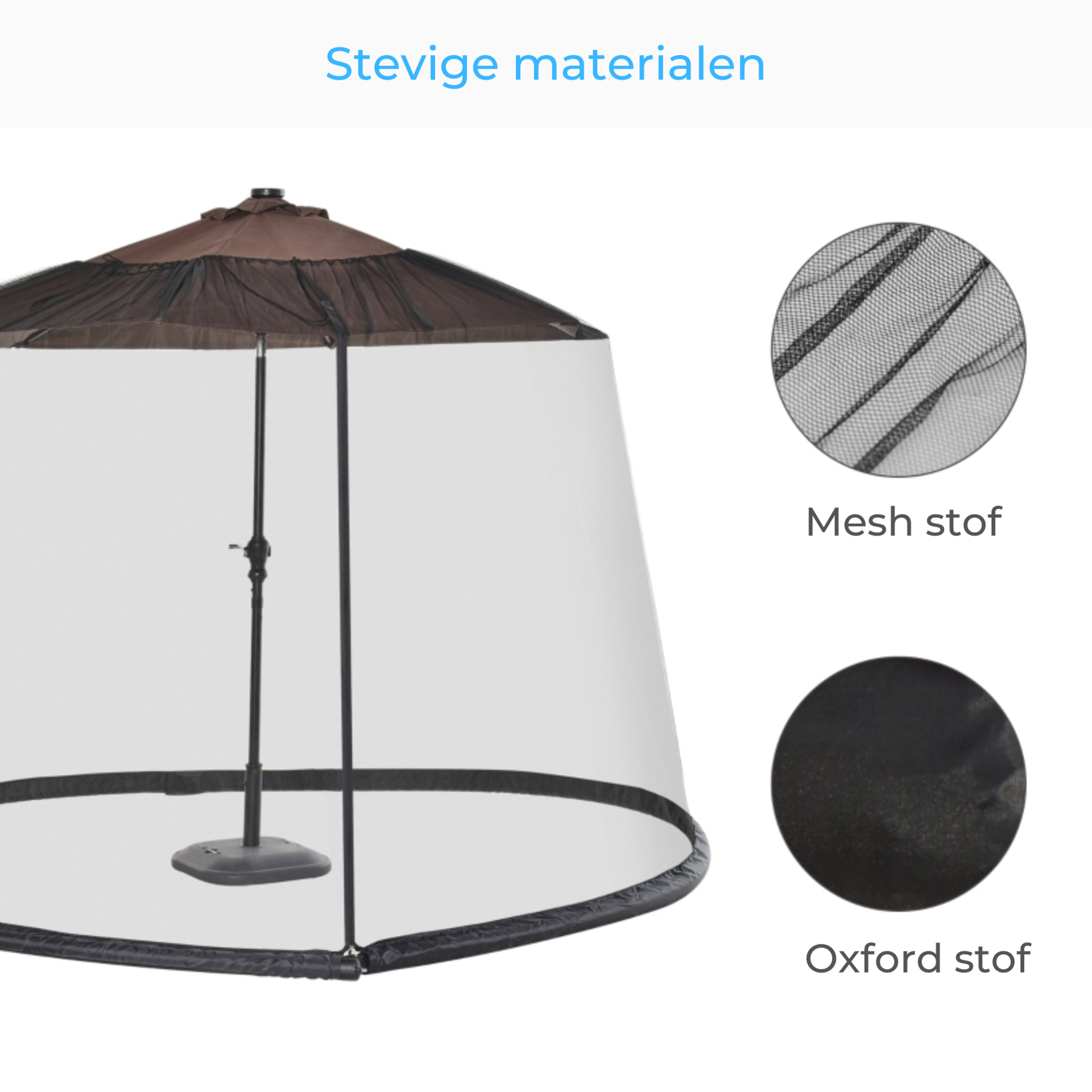 Effectieve parasol klamboe 3x2.3 m zwart tegen muggen en insecten