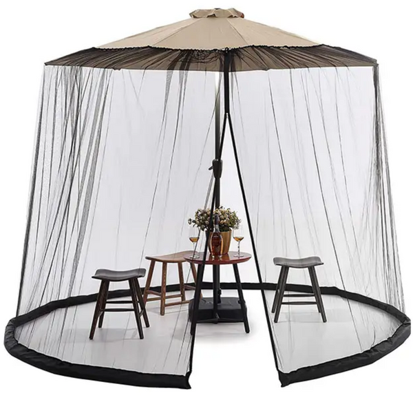Effectieve parasol klamboe 3x2.3 m zwart tegen muggen en insecten