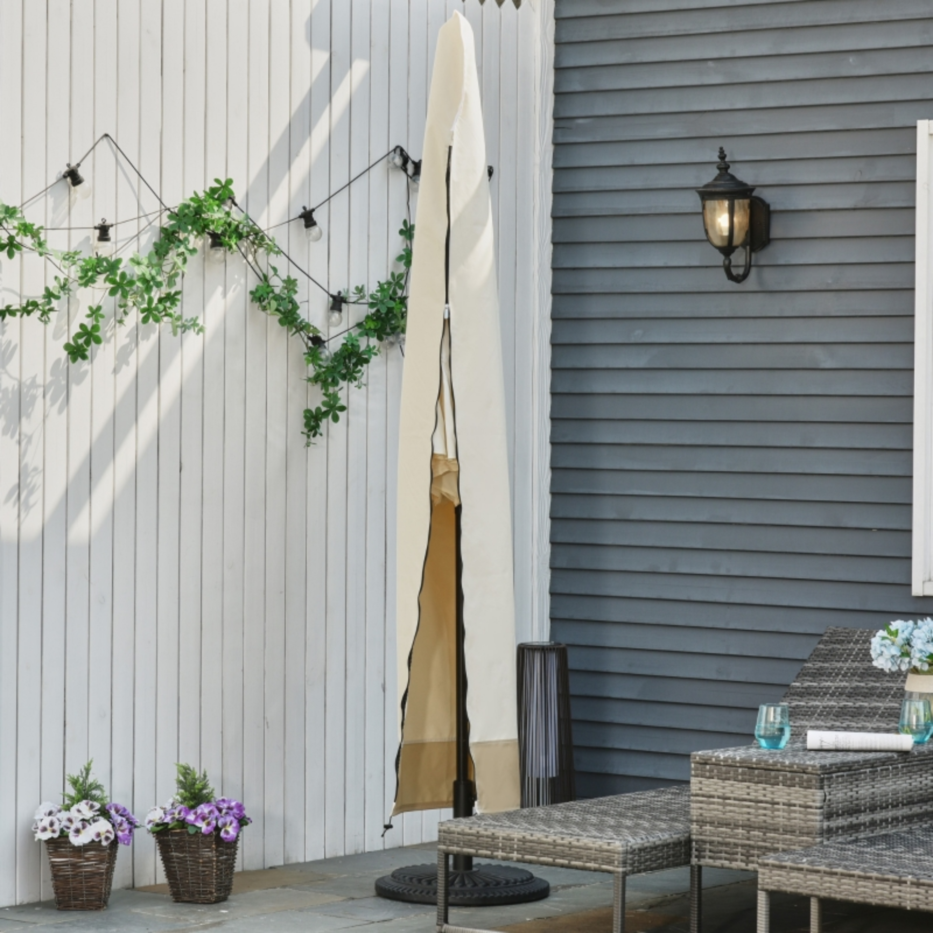 Duurzame parasolhoes 220 cm voor zweefparasol en staande parasol