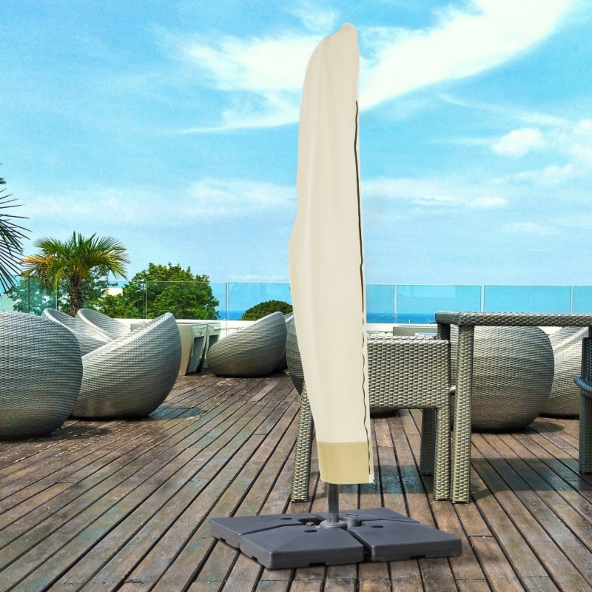 Duurzame parasolhoes 220 cm voor zweefparasol en staande parasol