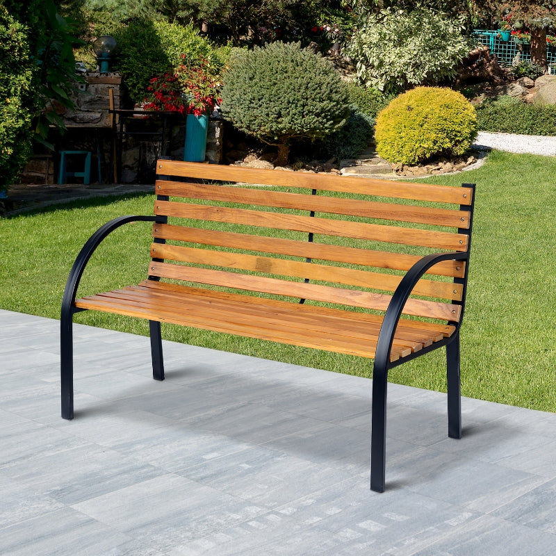 Tuinbank 2-zits metaal natuur – 122×60×80 cm stevig en stijlvol