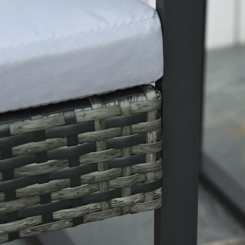 Stijlvolle tuinset 3-delig rotan grijs crème met comfortabele kussens en tafel
