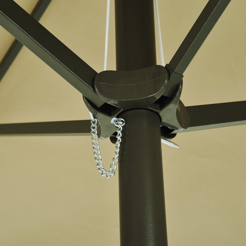 Ruime dubbele parasol ovaal 460x270 cm lichtbruin met uv-bescherming