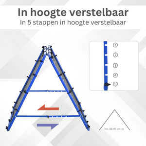Verstelbare Voetbal Rebounder – 100×90 cm – Kickback Trainer met in 5 stappen verstelbare hoogte voor diverse trainingsniveaus