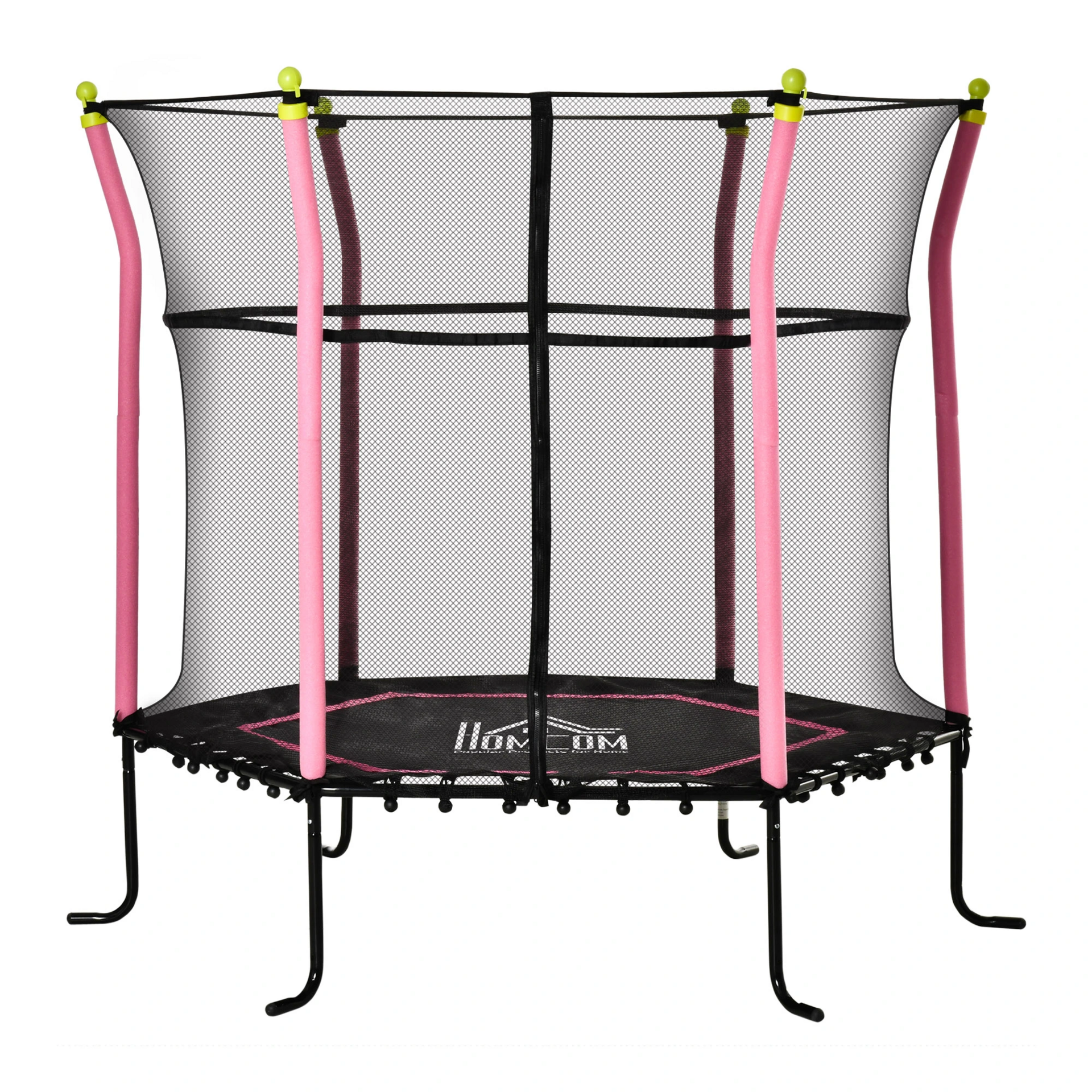 Roze kindertrampoline ø162 cm met veiligheidsnet en stevige constructie