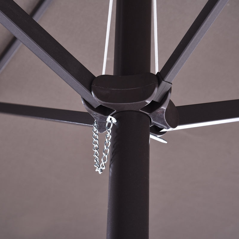 Grote dubbele parasol 460x270 cm grijs – Met handslinger voor moeiteloze bediening