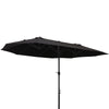 Grote dubbele parasol 460x270 cm zwart – Met handslinger voor moeiteloze bediening