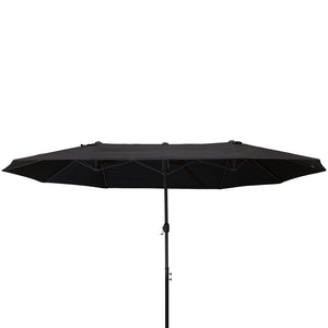Grote dubbele parasol 460x270 cm zwart – Met handslinger voor moeiteloze bediening en royale schaduw op elk terras
