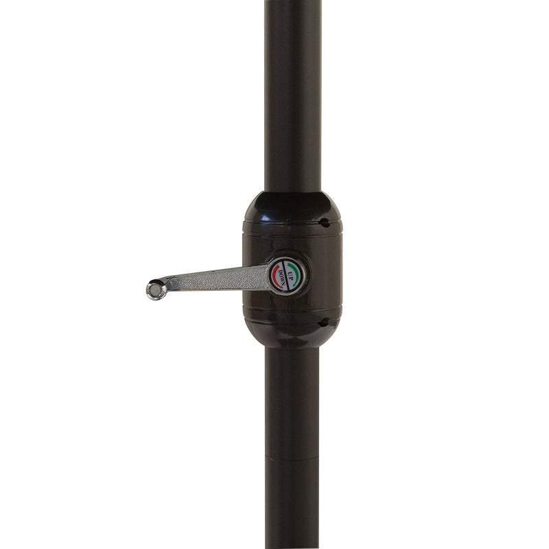 Strakke dubbele parasol ovaal 460x270 cm zwart met uv-werend doek