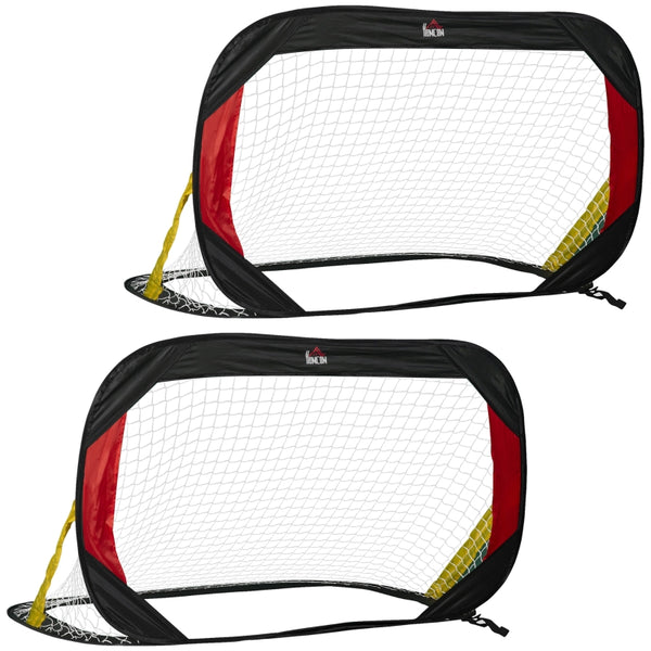 Voetbaldoel set 2-delig 80x80 cm inklapbaar voor tuin en sportveld