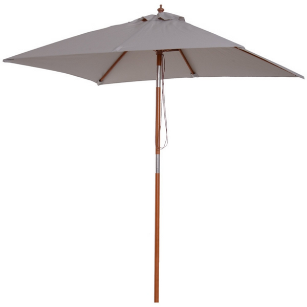 Compacte grijze balkon parasol 200x150 cm met knikarm en uv-bescherming