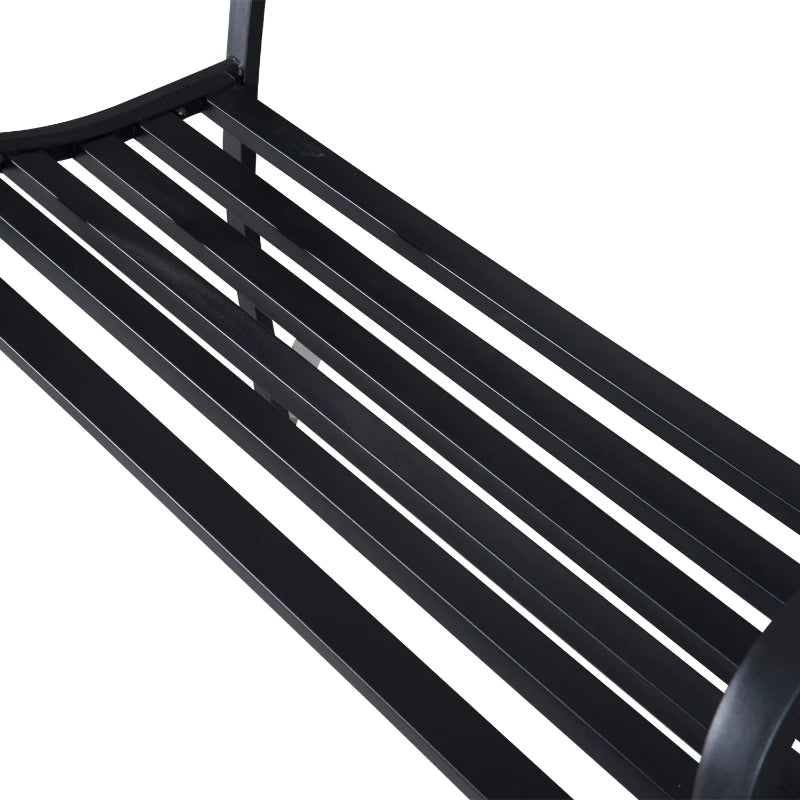 Metalen tuinbank 2-zits 127x60x87 cm – stevig en decoratief buitenmeubel