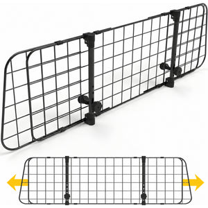 Verstelbaar universeel hondenrek 91-145 cm breed, 30 cm hoog in zwart metaal | Zenzee