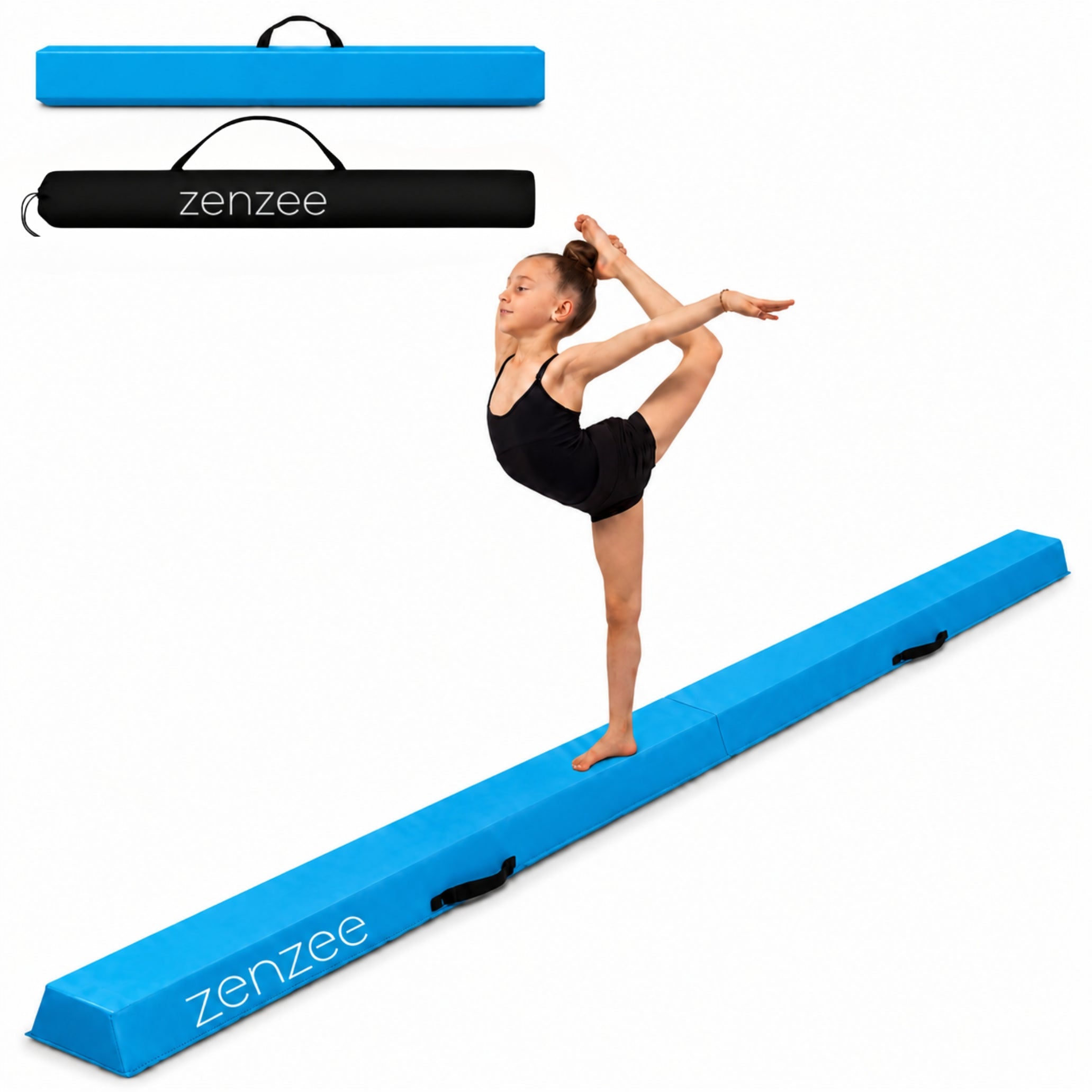 Turnbalk blauw 300 cm – balans trainer met draagtas. Ideaal voor thuis | Zenzee