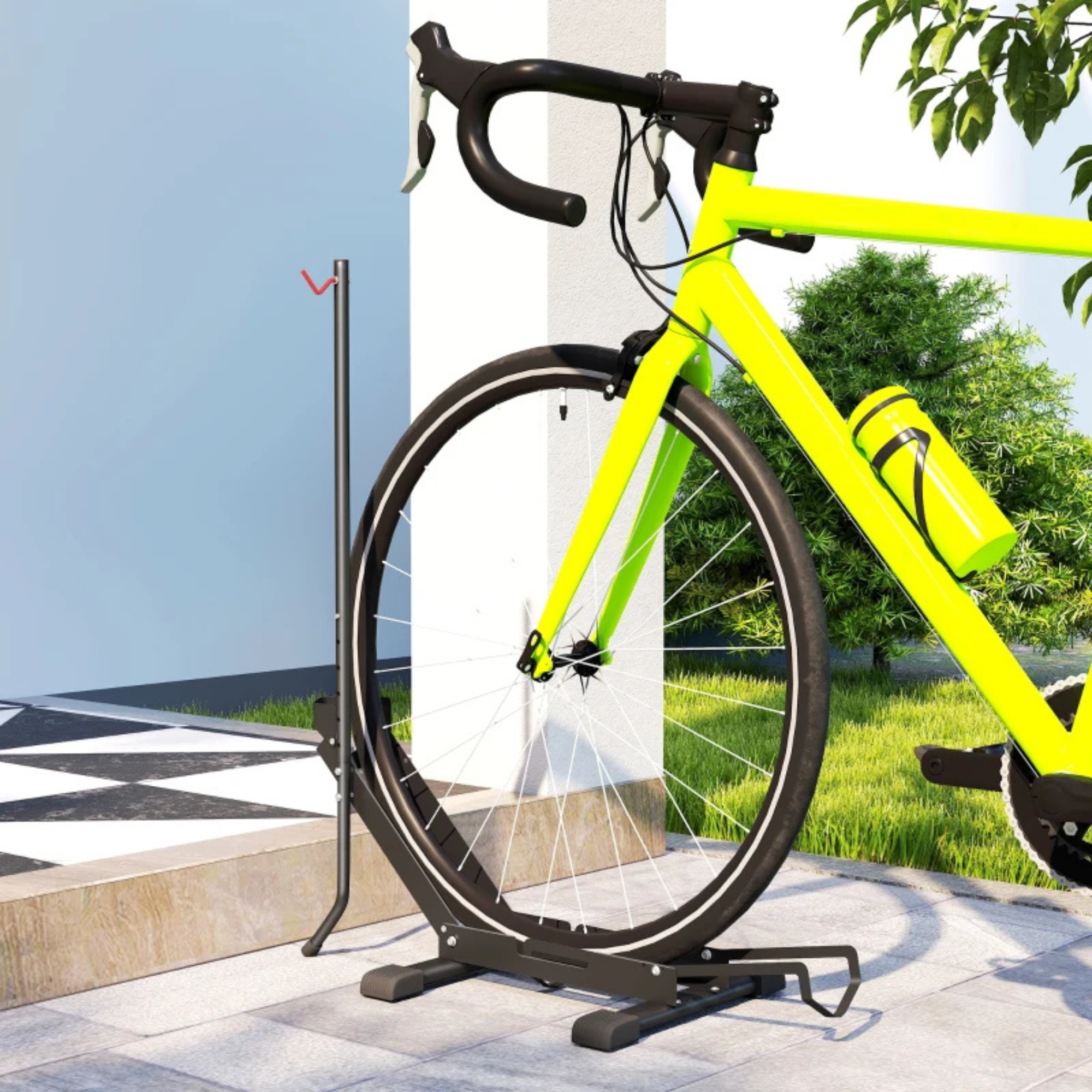 Fietsenstandaard zwart staal 75×41×81 cm – stevig & weersbestendig
