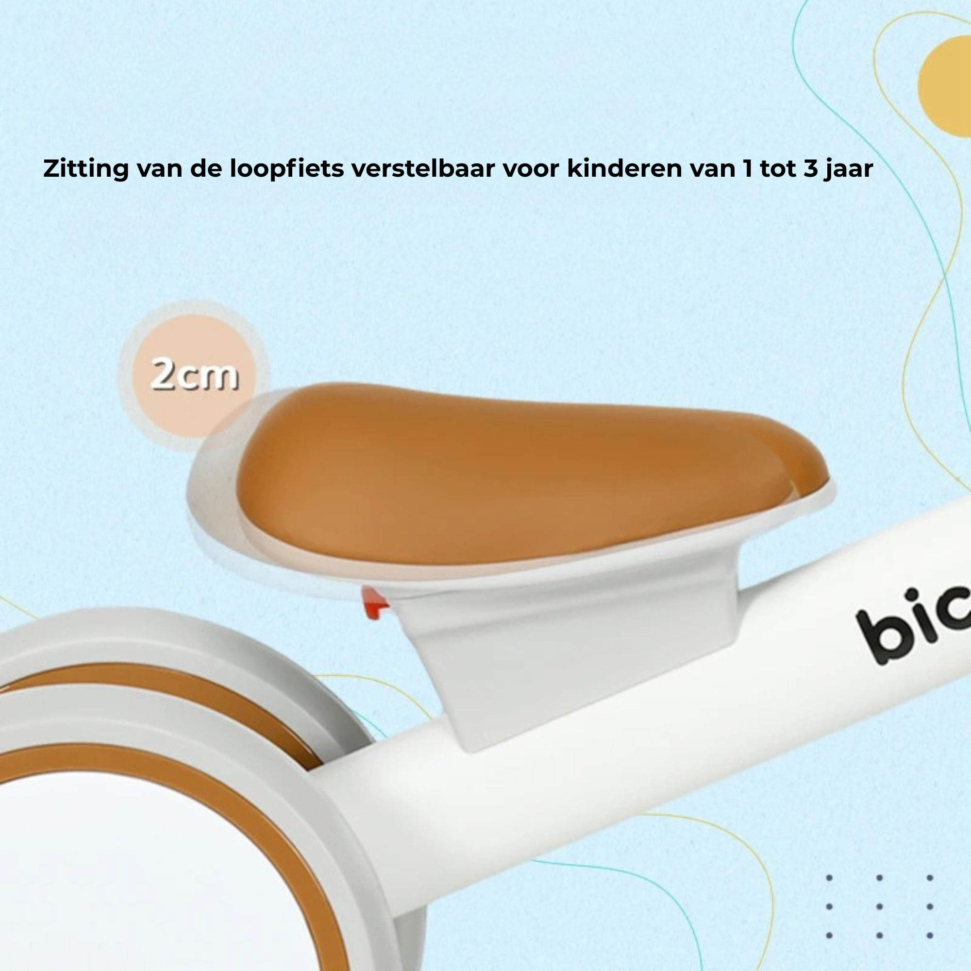 Loopfiets driewieler kinderfiets voor 1‑3 jaar met stevig frame en verstelbare zitting voor optimale zitcomfort