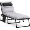 Opvouwbaar ligbed 58x189x33 cm met kussen, textileen en 120 kg draagkracht