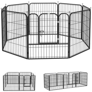 Ruime stalen puppyren van 100 cm hoog XXL – stevig zwart metalen frame, ideaal als ruime hondenren of kennel Zenzee