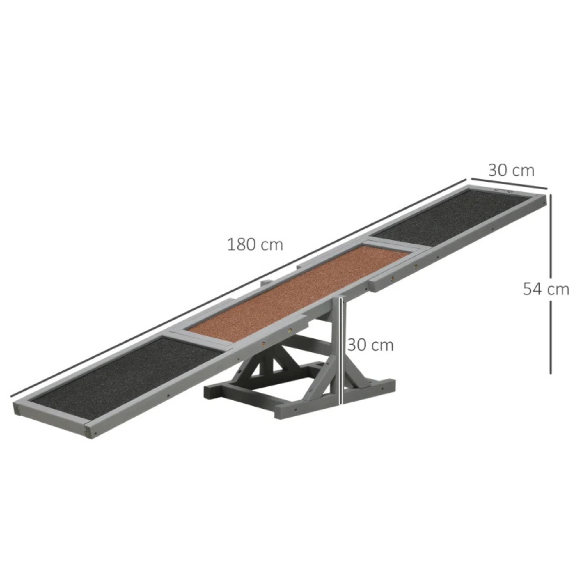 Verstelbare inklapbare hondenloopplank met antislip oppervlak 180x30x30 cm met stevige constructie en handvat voor transport