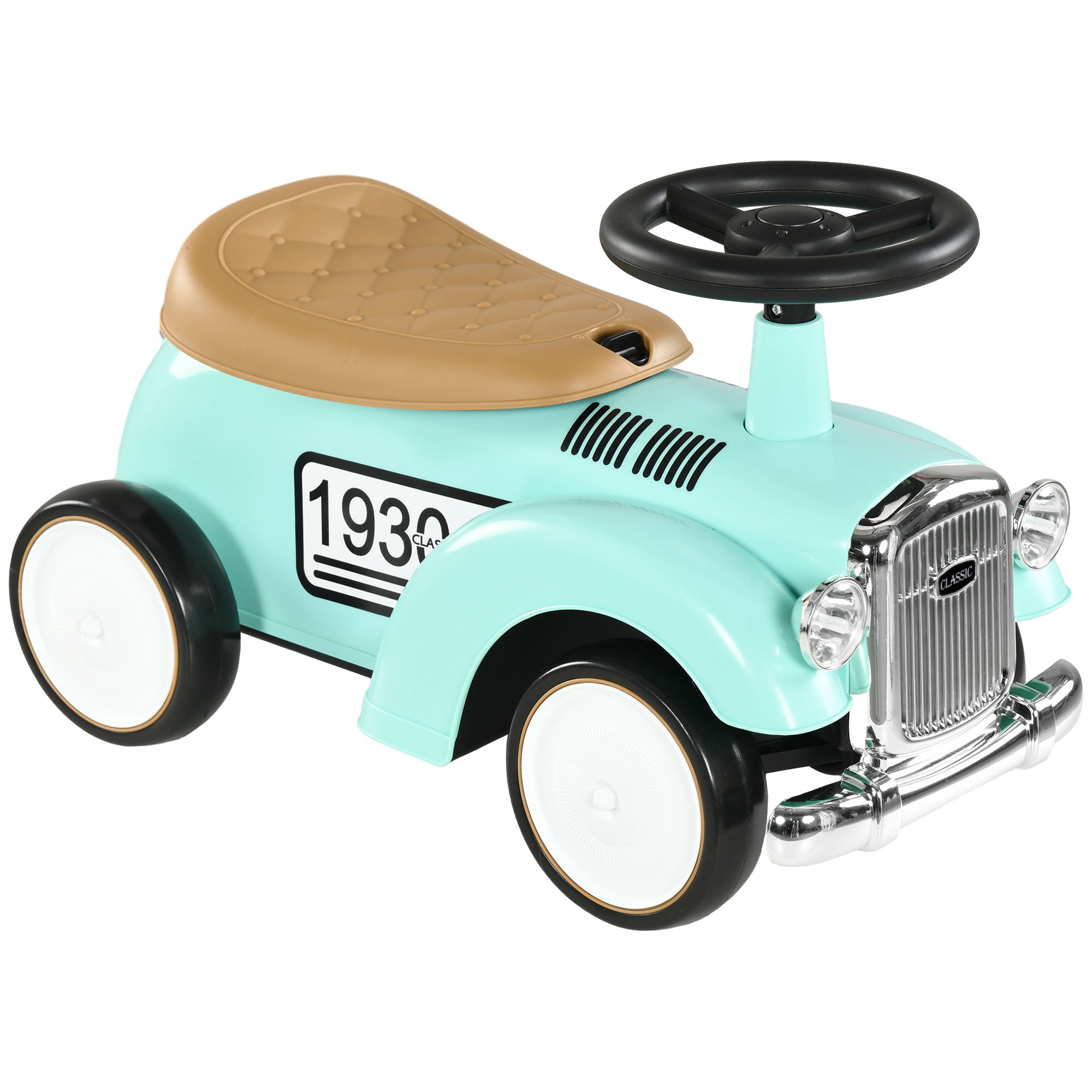 Loopauto voor kinderen 12-36 maanden met opbergruimte en stevig ontwerp in retro stijl met comfortabele zitting