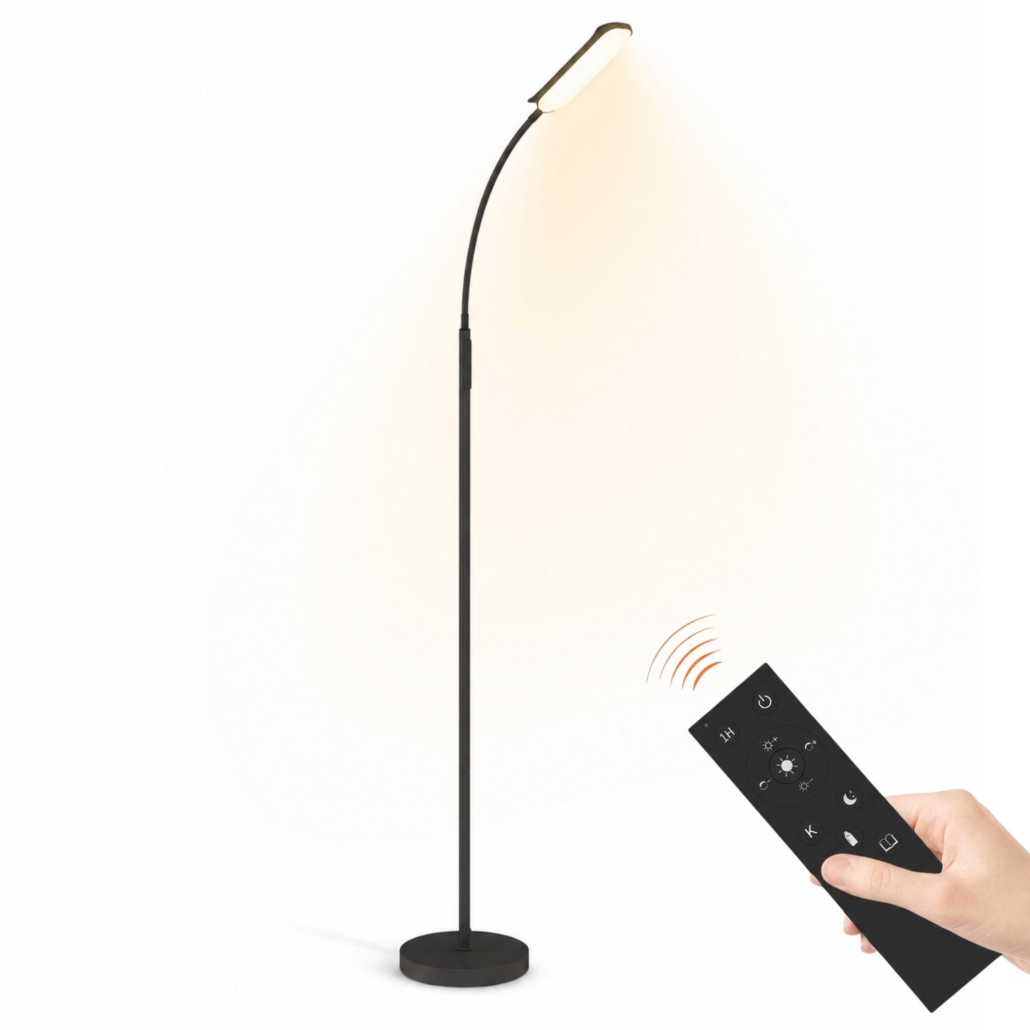 Dimbare LED vloerlamp voor woonkamer met afstandsbediening en geheugenfunctie zwart | Zenzee