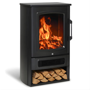 Vrijstaande elektrische sfeerhaard zwart – 2000W met realistisch vlameffect | Zenzee voor warme en gezellige sfeer