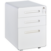 Compact ladeblok bureau wit staal met 3 lades en veilig slotsysteem