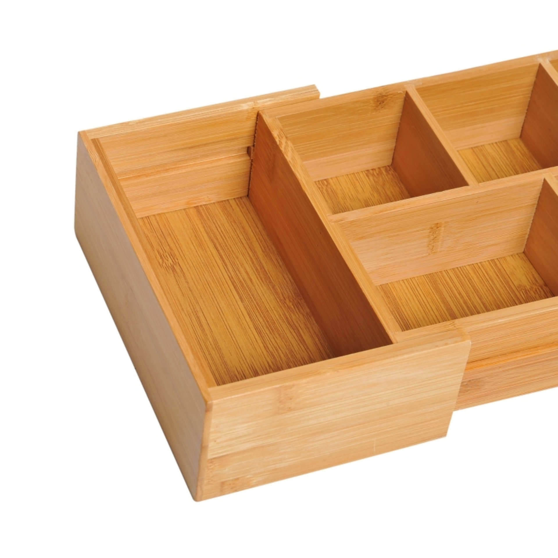 Uitschuifbare bamboe bureau-organizer met 5–7 vakken – 24,6–41 cm