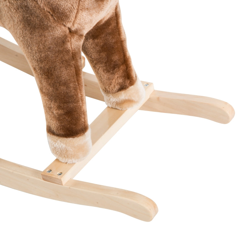 Houten schommelpaard hobbelpaard 74x33x62 cm voor kinderen en peuters