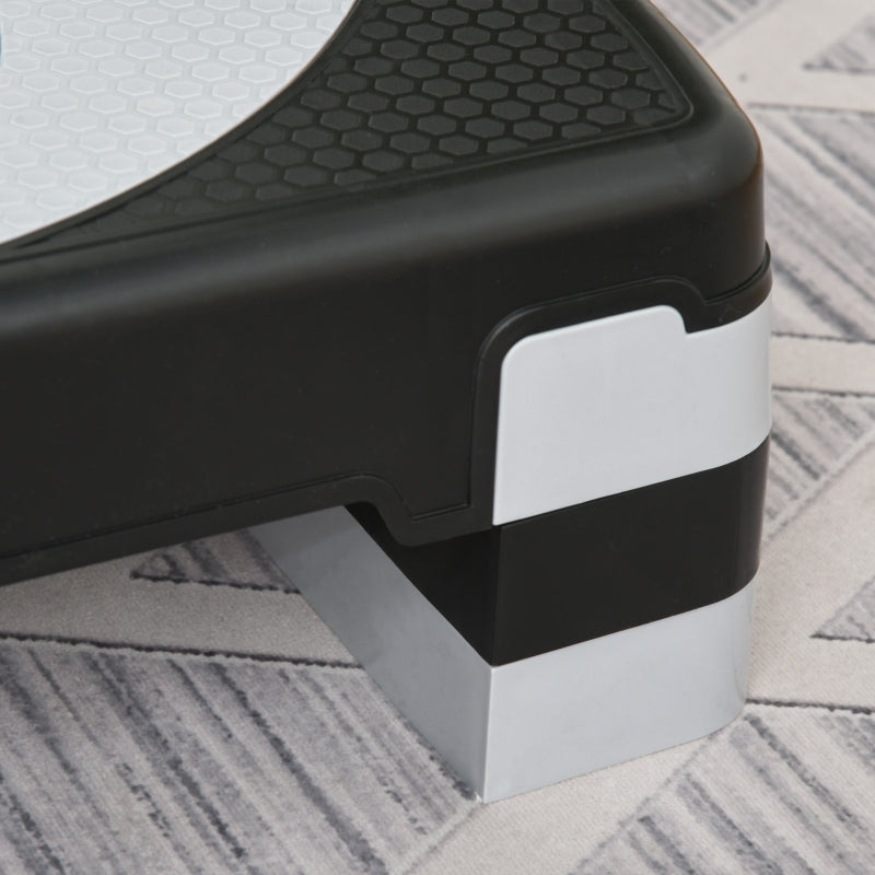 Functionele verstelbare aerobic step zwart-grijs 80x31x20 cm voor fitness