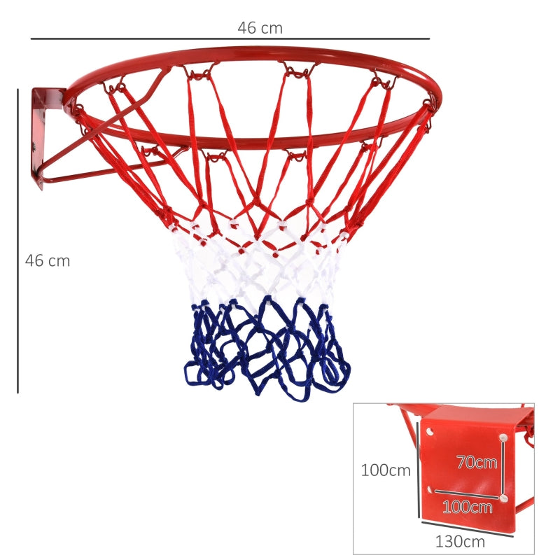 Rood-blauw-witte basketbalring 46 cm voor fun en sportieve training