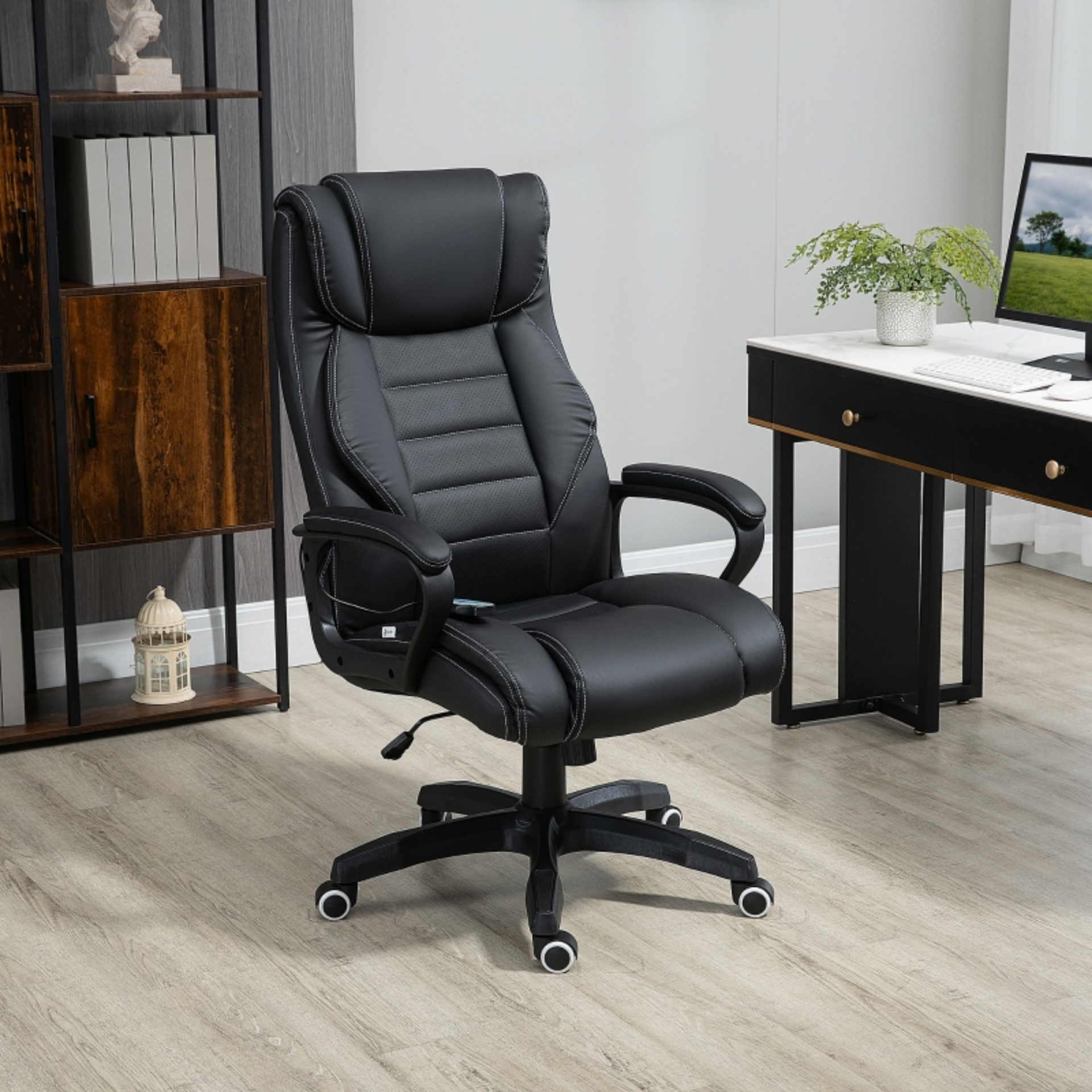 Ergonomische gamestoel verstelbaar met massagefunctie – zwart design