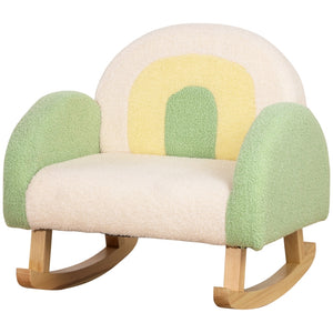 Comfortabele schommelstoel voor kinderen 50x45x50 cm duurzaam design in zachte pastelkleuren met stevig houten frame