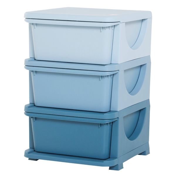 Praktische blauwe opbergbox speelgoed organizer 37x37x57 cm stevig | Zenzee