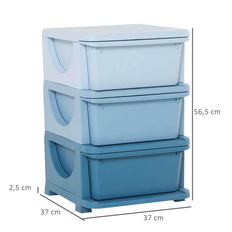 Praktische blauwe opbergbox speelgoed organizer 37x37x57 cm stevig | Zenzee