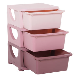 Praktische roze opbergbox speelgoed organizer 37x37x57 cm stevig en ruim | Zenzee met 3 lades voor optimale organisatie