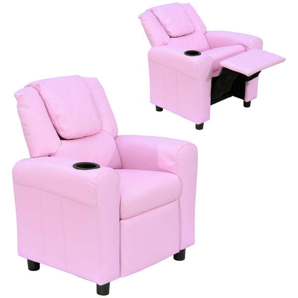 Comfortabele roze kinderstoel en kindersofa relaxstoel 62x56x69 cm