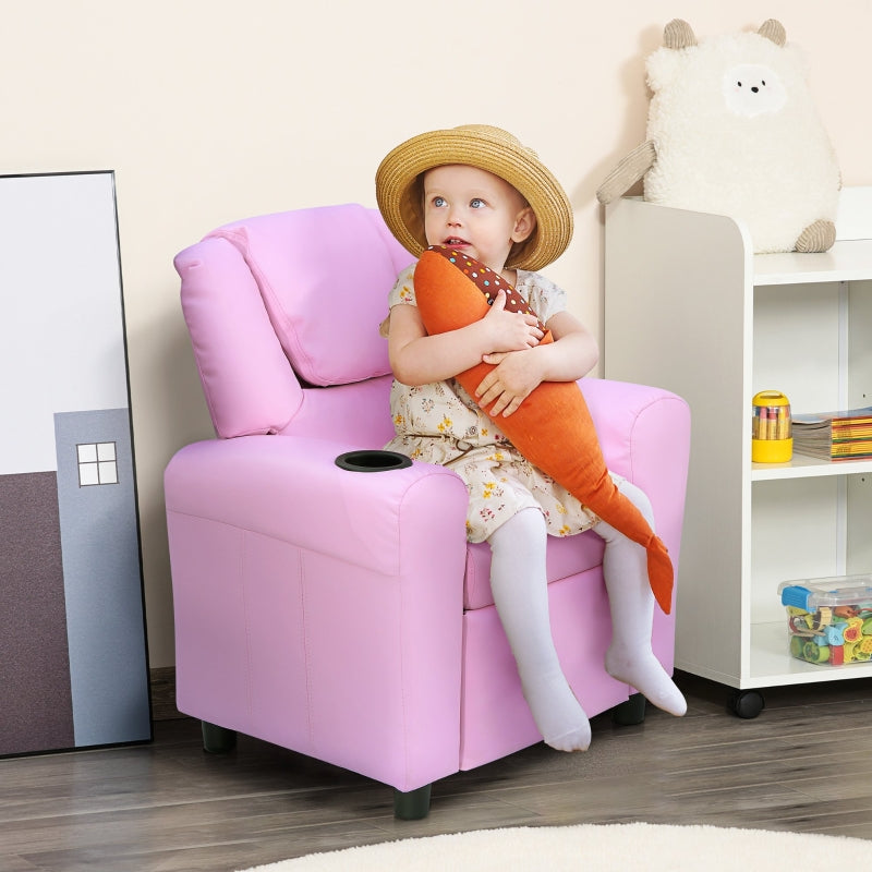 Comfortabele roze kinderstoel en kindersofa relaxstoel 62x56x69 cm