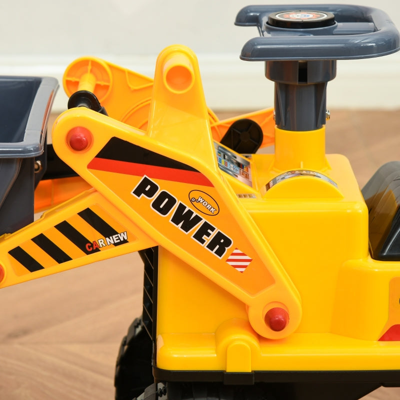 Gele en zwarte loopauto bulldozer 70x26x37 cm voor actief kinderspel