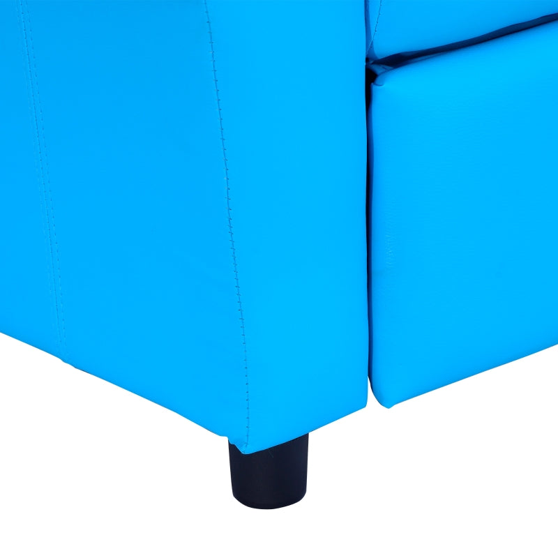 Comfortabele blauwe kinderstoel en kindersofa relaxstoel 62x56x69 cm