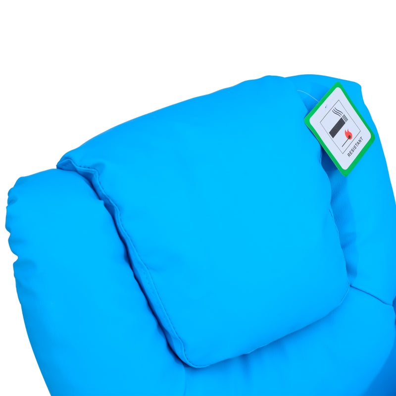 Comfortabele blauwe kinderstoel en kindersofa relaxstoel 62x56x69 cm