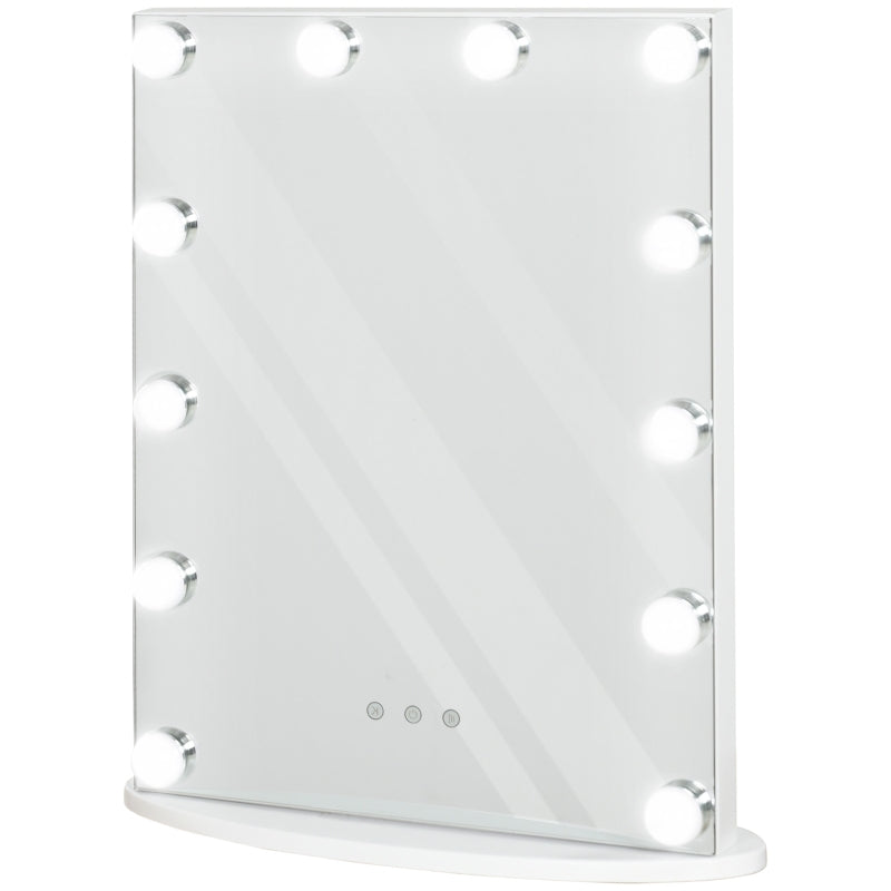 Praktische make-up spiegel wit met verlichting 42x14x51 cm voor thuis