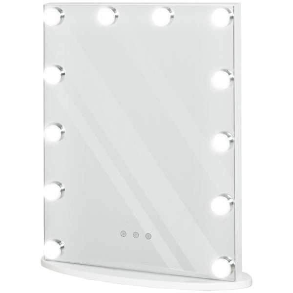 Praktische make-up spiegel wit met verlichting 42x14x51 cm voor thuis
