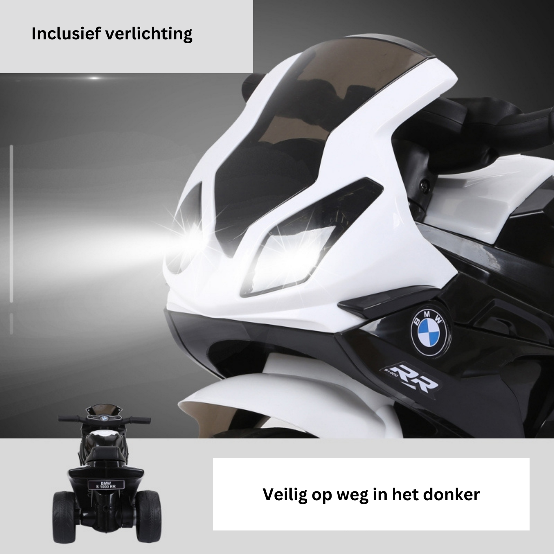 Veilige elektrische kindermotor zwart 18-36 maanden 66x37x44 cm