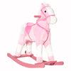 Speels roze schommelpaard hobbelpaard 74x28x65 cm voor kinderen