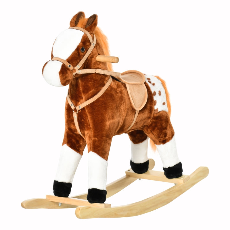 Veilig en stevig bruin schommelpaard hobbelpaard 74x28x65 cm voor kids